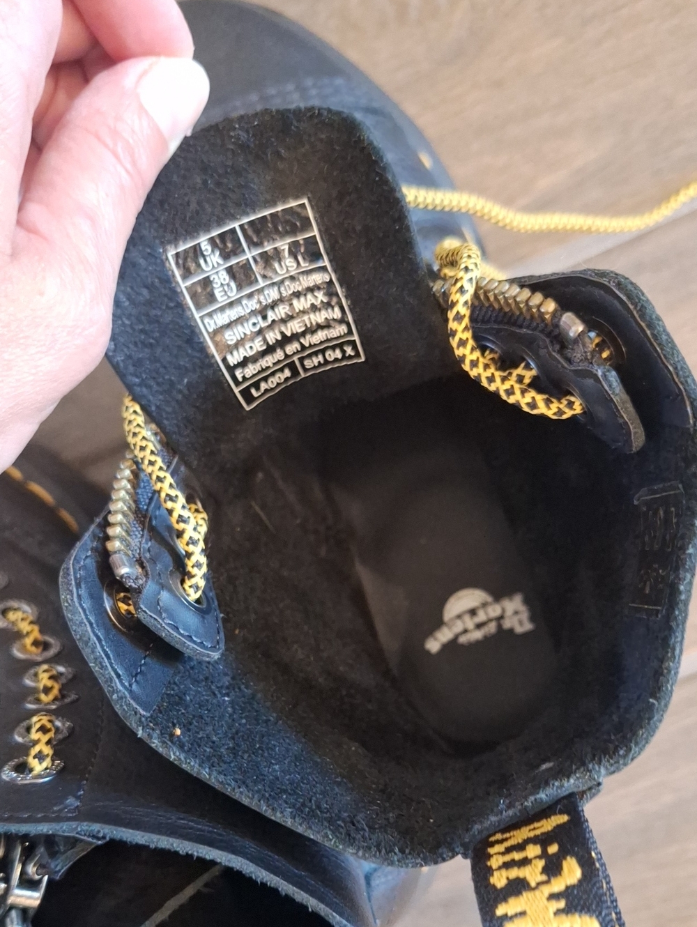 Dr. Martens Sinclair Max Platform Combat Boots Pisa Leather Black Size 7 - Picture 8 of 8